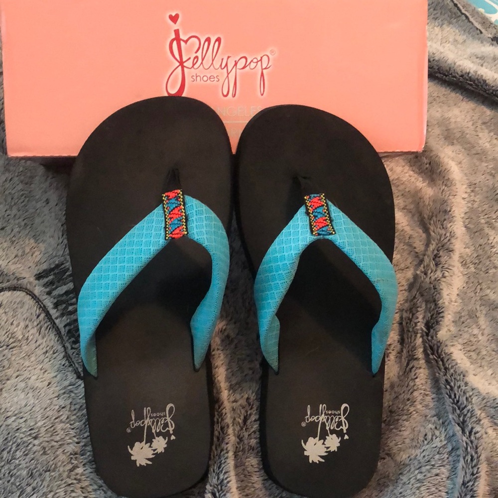 JellyPops flip flops aqua size 10 and never worn! NWOB 💖💖💖
